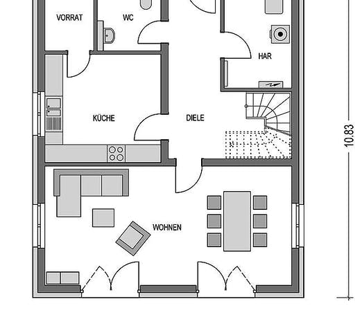 Massivhaus Alto 620 von Heinz von Heiden Schlüsselfertig ab 283581.75€, Satteldach-Klassiker Grundriss 1