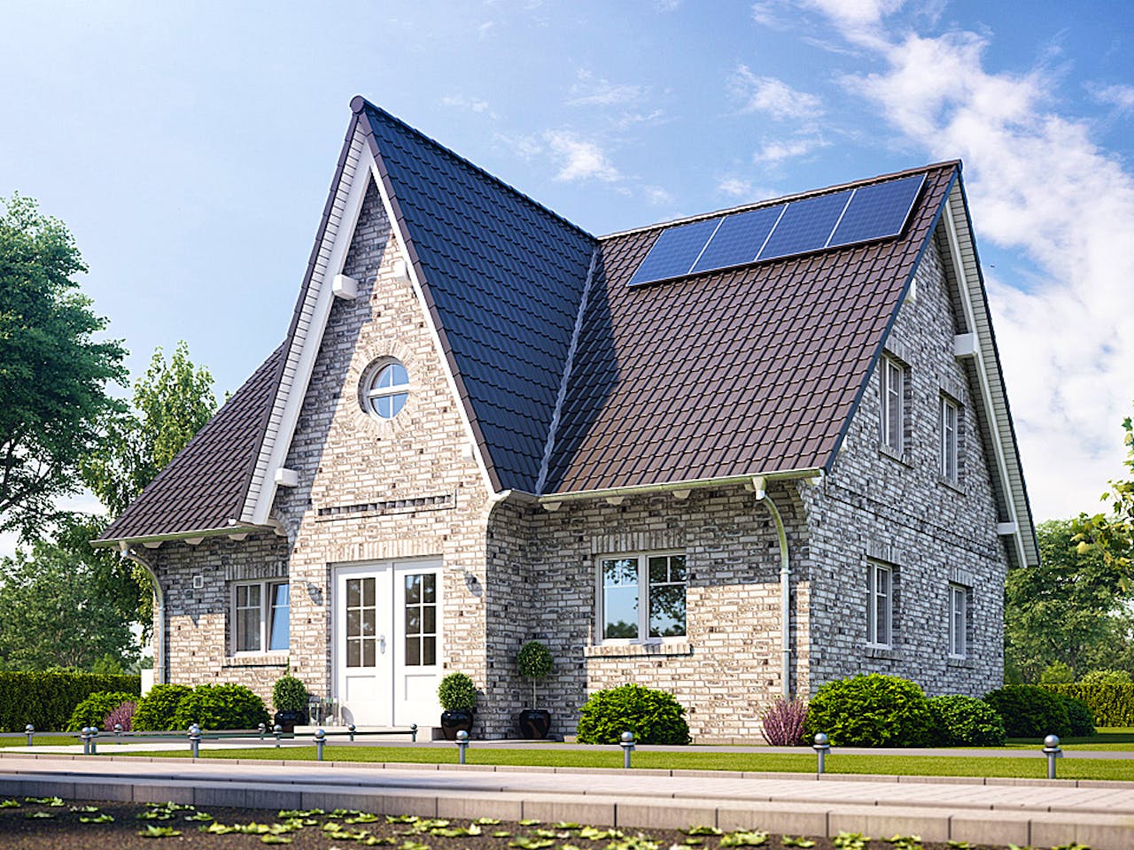 Massivhaus Alto 630 von Heinz von Heiden Zentrale Schlüsselfertig ab 307094.5€, Satteldach-Klassiker Außenansicht 1