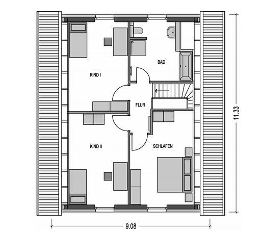 Massivhaus Alto 630 von Heinz von Heiden Schlüsselfertig ab 285529.875€, Satteldach-Klassiker Grundriss 2
