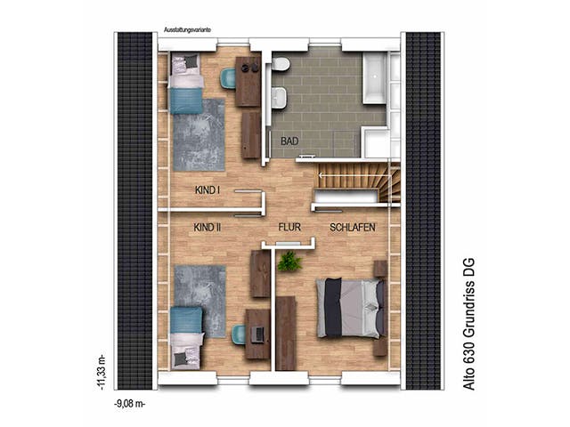 Massivhaus Alto 630 von Heinz von Heiden Schlüsselfertig ab 287396.375€, Satteldach-Klassiker Grundriss 2