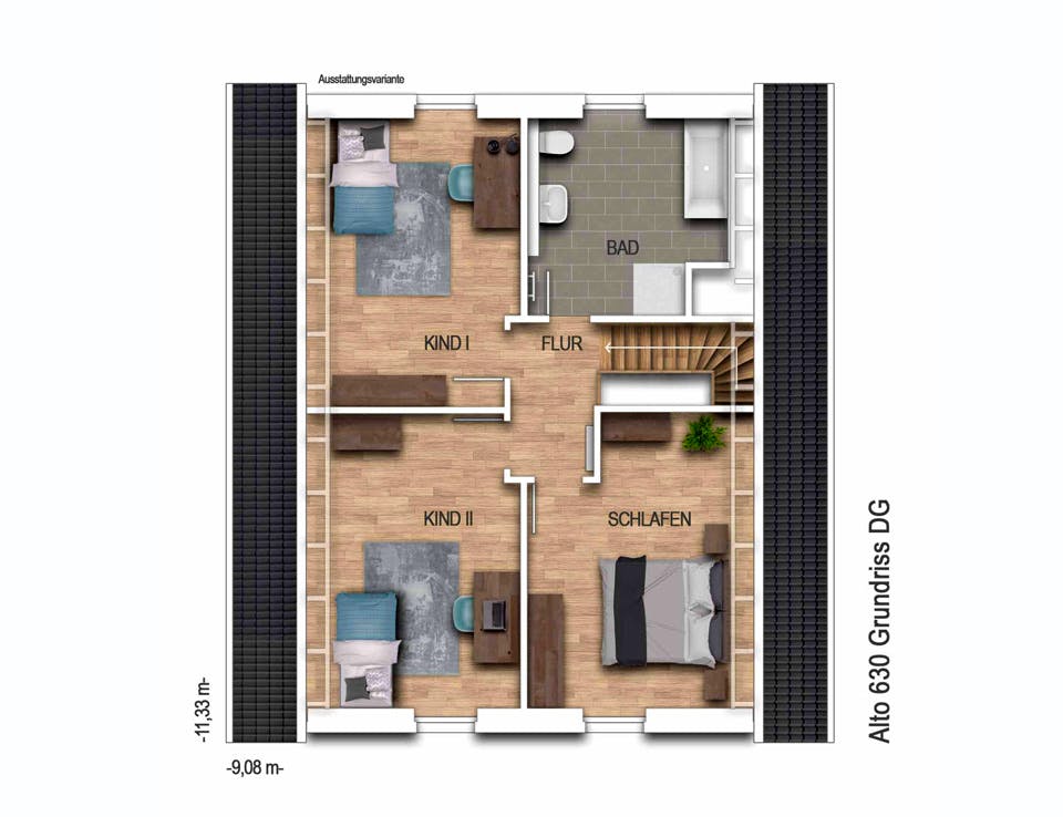 Massivhaus Alto 630 von Heinz von Heiden Schlüsselfertig ab 304931€, Satteldach-Klassiker Grundriss 2