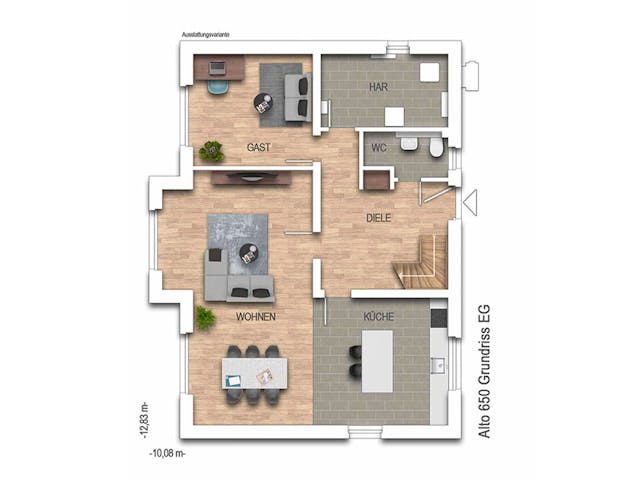 Massivhaus Alto 650 von Heinz von Heiden Zentrale Schlüsselfertig ab 361442€, Satteldach-Klassiker Grundriss 1