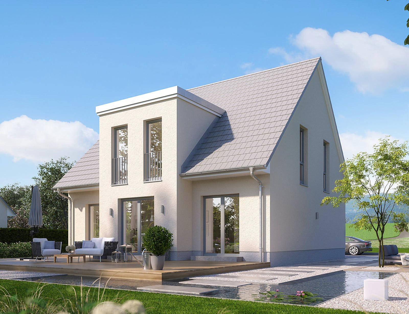 Massivhaus Alto 710 von Heinz von Heiden Schlüsselfertig ab 323358.5€, Satteldach-Klassiker Außenansicht 1