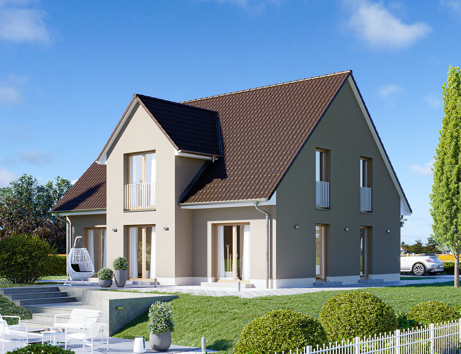 Massivhaus Alto 740 von Heinz von Heiden Schlüsselfertig ab 361187€, Satteldach-Klassiker Außenansicht 1