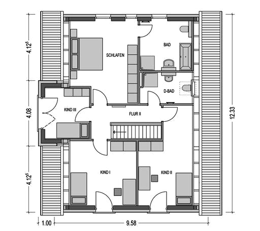 Massivhaus Alto 740 von Heinz von Heiden Schlüsselfertig ab 338194.125€, Satteldach-Klassiker Grundriss 2
