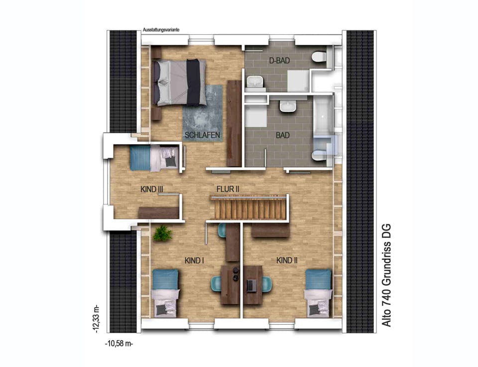 Massivhaus Alto 740 von Heinz von Heiden Schlüsselfertig ab 361187€, Satteldach-Klassiker Grundriss 2