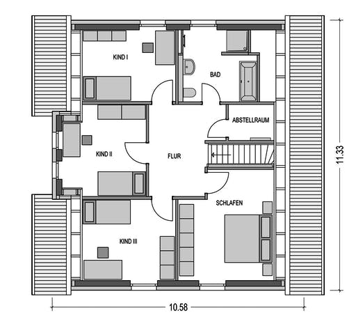 Massivhaus Alto F10 (inactive) von Heinz von Heiden Schlüsselfertig ab 292539€, Satteldach-Klassiker Grundriss 2