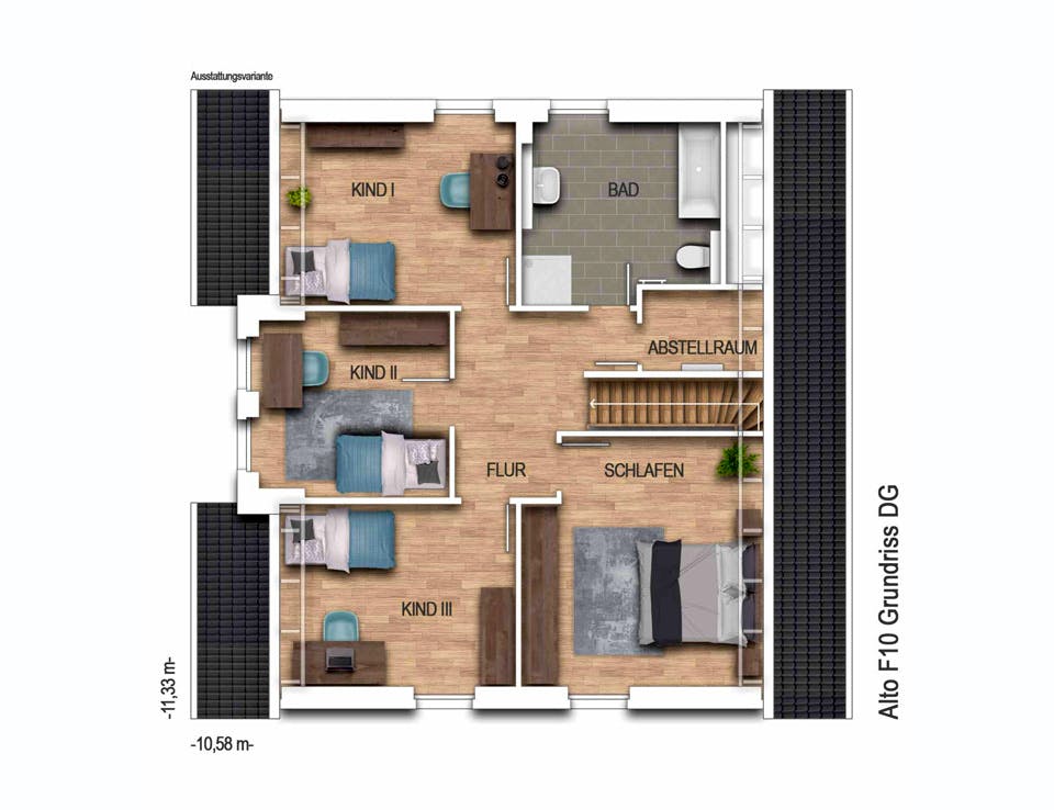 Massivhaus Alto F10 von Heinz von Heiden Schlüsselfertig ab 345747€, Satteldach-Klassiker Grundriss 2