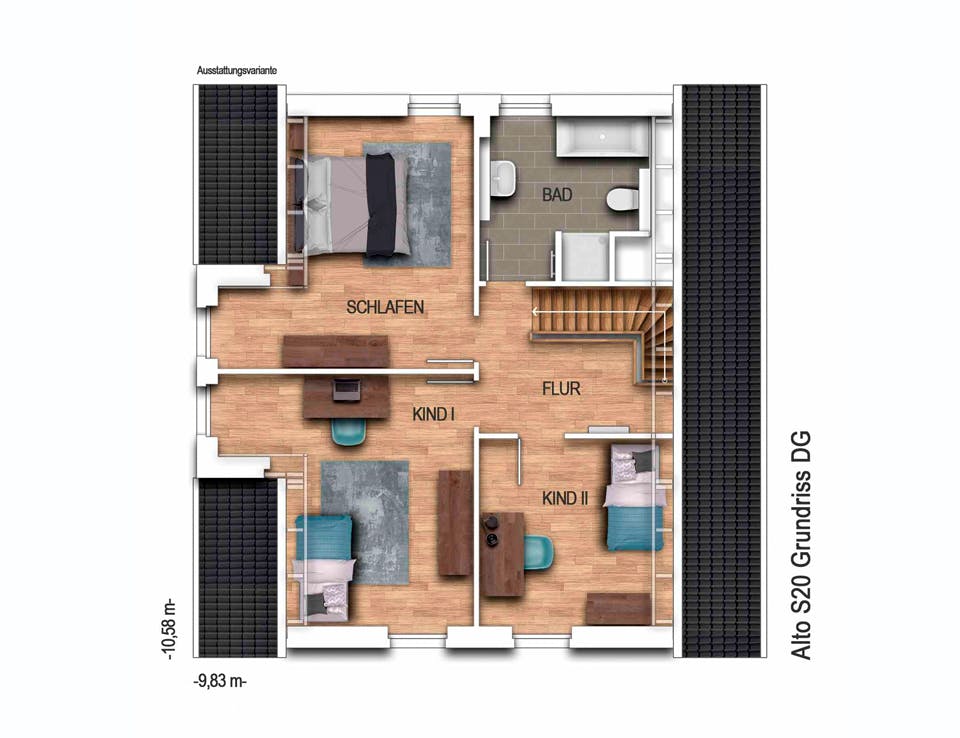 Massivhaus Alto S20 von Heinz von Heiden Schlüsselfertig ab 308385€, Satteldach-Klassiker Grundriss 2