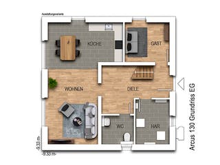 Massivhaus Arcus 130 von Heinz von Heiden Schlüsselfertig ab 301766€, Stadtvilla Grundriss 1
