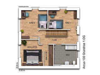 Massivhaus Arcus 130 von Heinz von Heiden Schlüsselfertig ab 301766€, Stadtvilla Grundriss 2