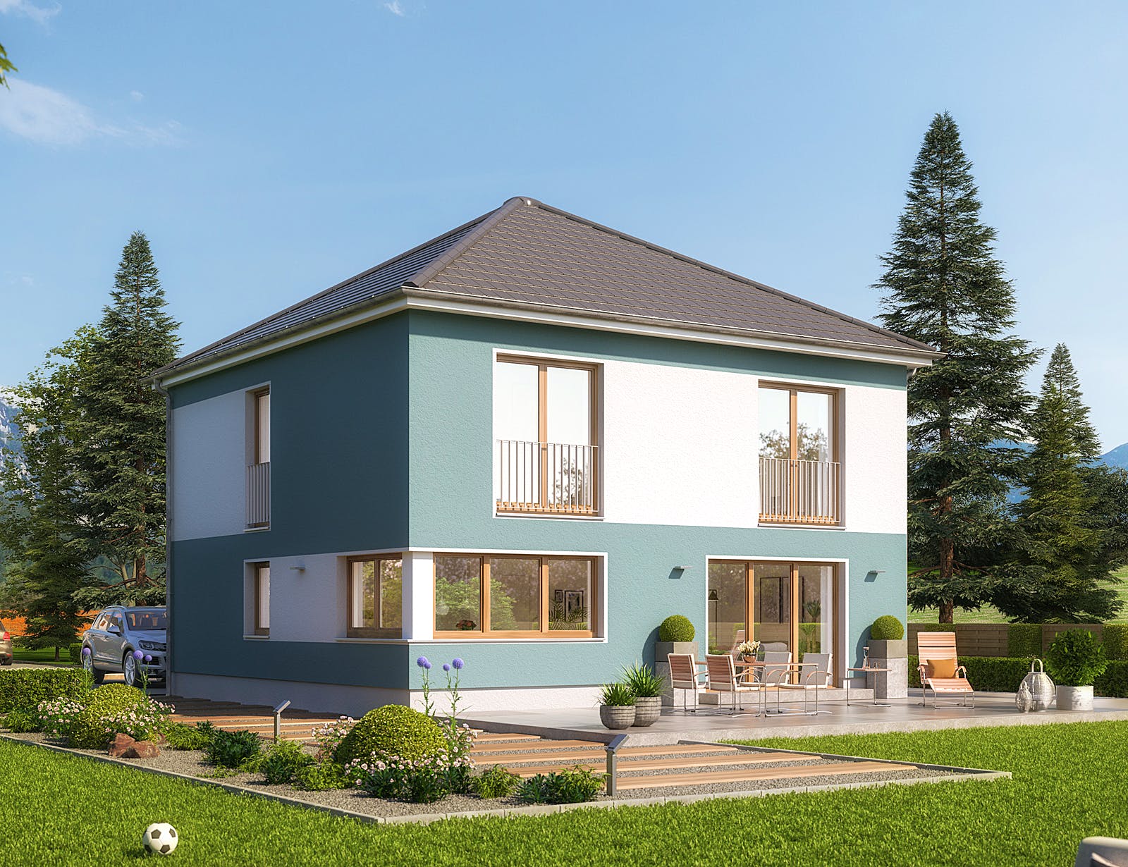 Massivhaus Arcus 150 von Heinz von Heiden Schlüsselfertig ab 327080€, Stadtvilla Außenansicht 1