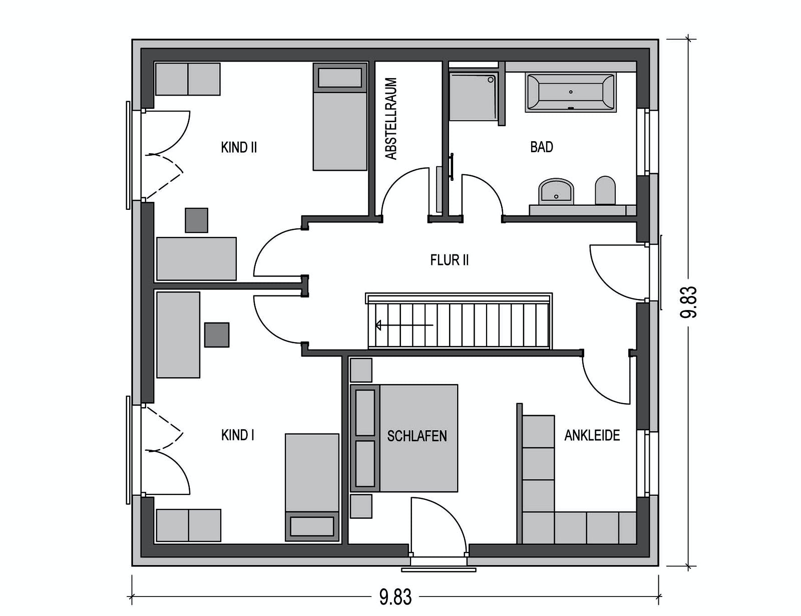 Massivhaus Arcus 150 von Heinz von Heiden Schlüsselfertig ab 327080€, Stadtvilla Grundriss 2