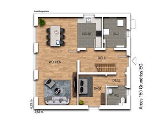 Massivhaus Arcus 150 von Heinz von Heiden Zentrale Schlüsselfertig ab 326623.5€, Stadtvilla Grundriss 1