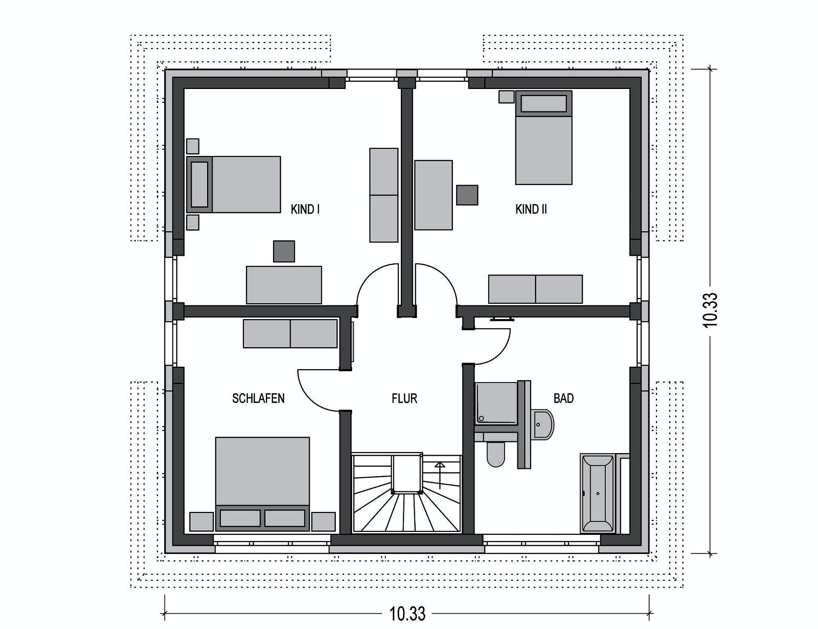 Massivhaus Arcus 160 von Heinz von Heiden Schlüsselfertig ab 369343€, Stadtvilla Grundriss 2