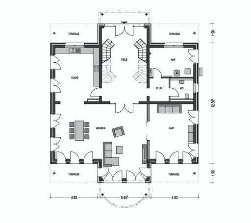 Massivhaus Arcus 300 von Heinz von Heiden Schlüsselfertig ab 777538.875€, Stadtvilla Grundriss 1