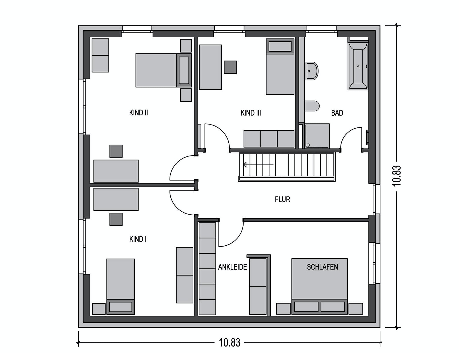 Massivhaus Arcus B10 (out) von Heinz von Heiden, Stadtvilla Grundriss 2