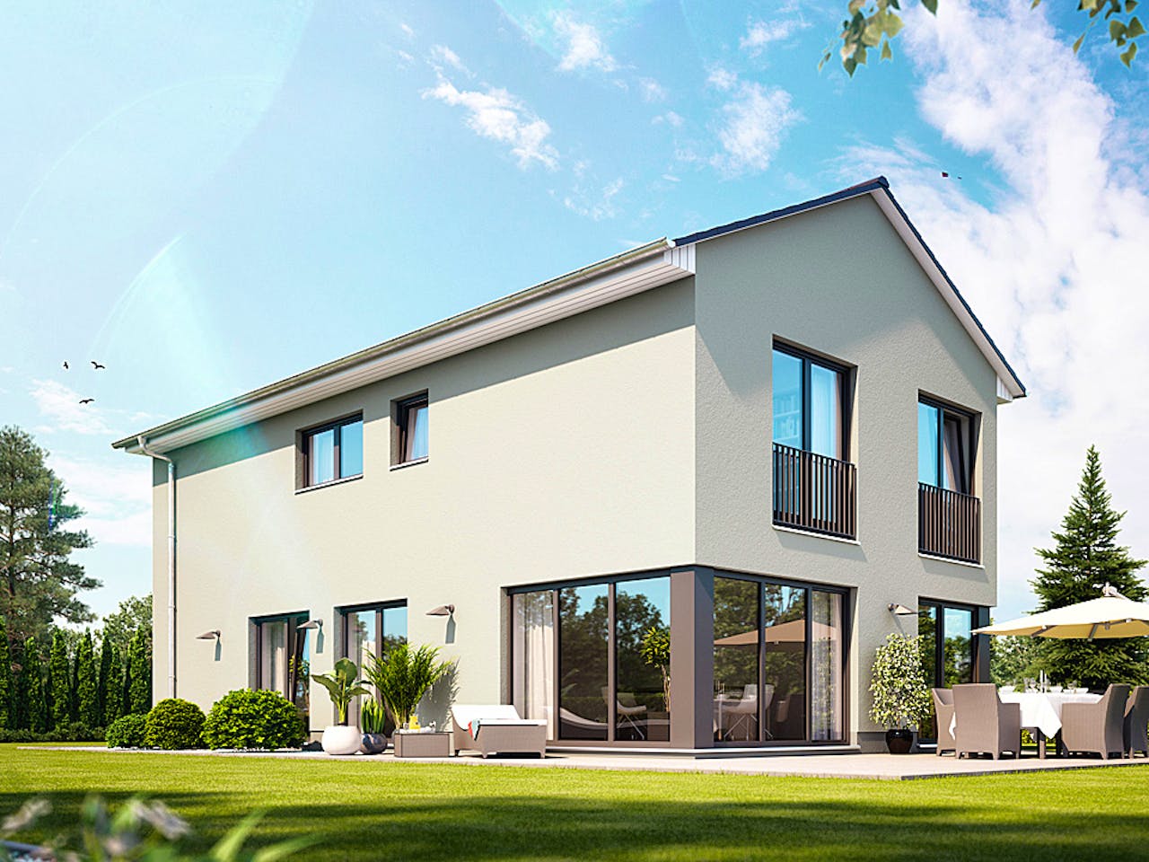 Massivhaus Calvus 260 von Heinz von Heiden Zentrale Schlüsselfertig ab 325405.6€, Satteldach-Klassiker Außenansicht 1