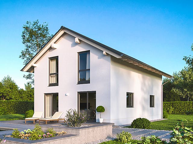 Massivhaus Calvus 340 von Heinz von Heiden Zentrale Schlüsselfertig ab 325853€, Satteldach-Klassiker Außenansicht 1