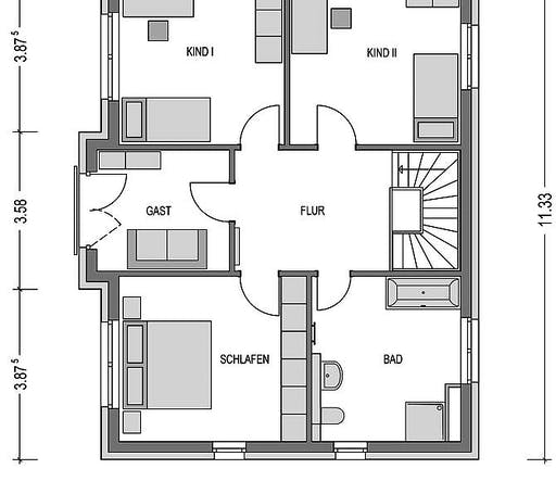 Massivhaus Calvus 530 von Heinz von Heiden Schlüsselfertig ab 330657.625€, Satteldach-Klassiker Grundriss 2