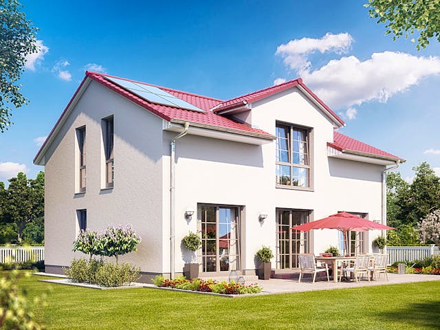 Massivhaus Calvus 620 von Heinz von Heiden Zentrale Schlüsselfertig ab 331928€, Satteldach-Klassiker Außenansicht 1 Massivhaus Calvus 620 von Heinz von Heiden Zentrale Schlüsselfertig ab 331928€, Satteldach-Klassiker Außenansicht 1