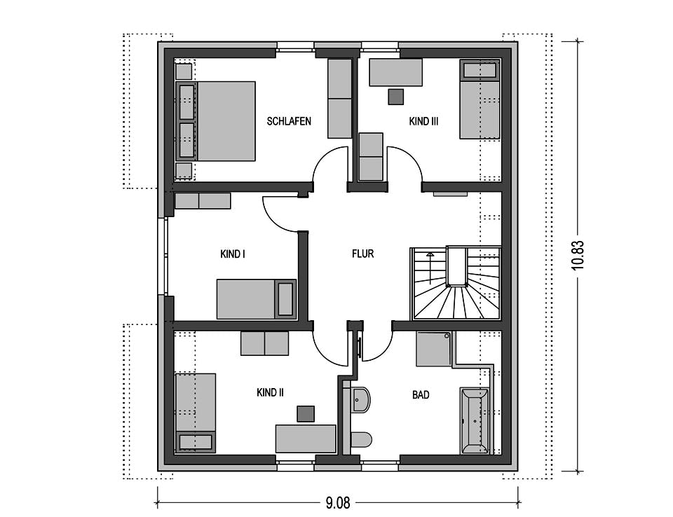 Massivhaus Calvus 620 von Heinz von Heiden Schlüsselfertig ab 319254.25€, Satteldach-Klassiker Grundriss 2