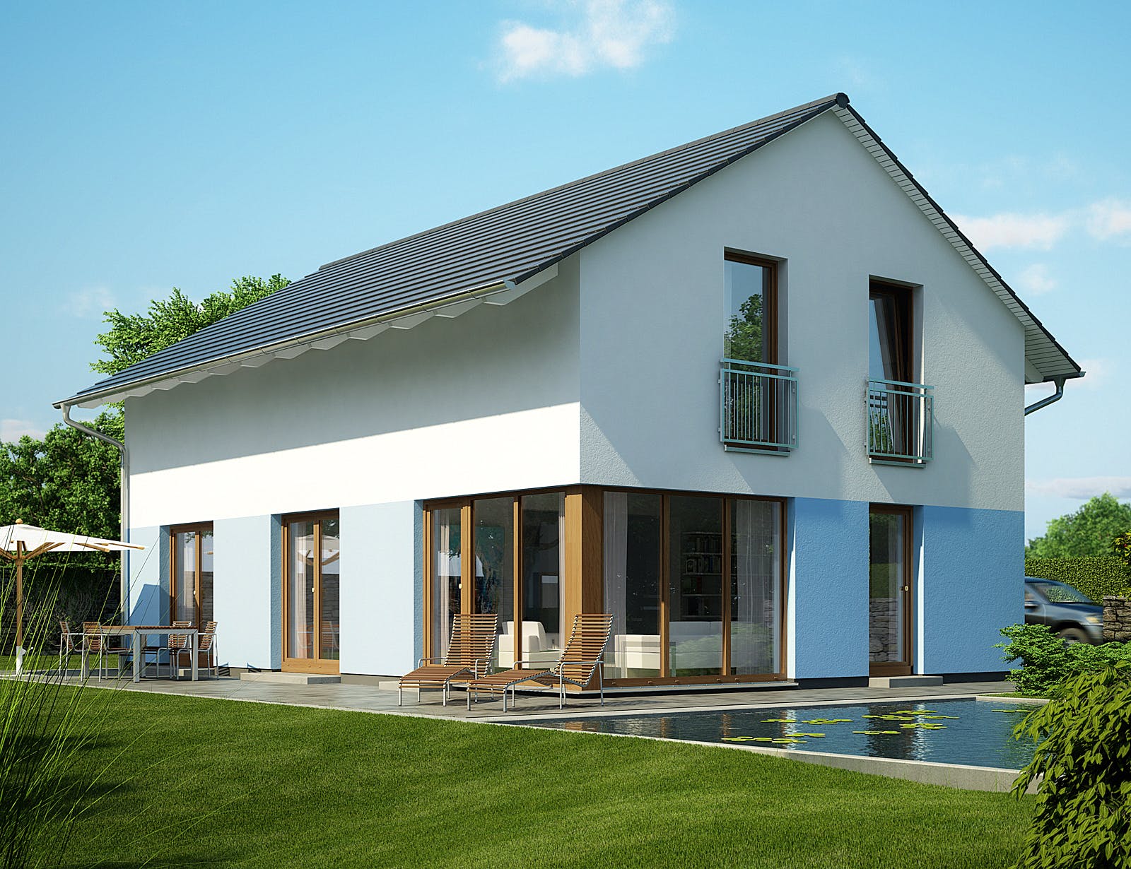 Massivhaus Calvus 630 von Heinz von Heiden Schlüsselfertig ab 316823.875€, Satteldach-Klassiker Außenansicht 1