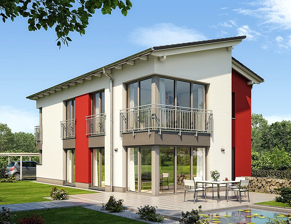 Massivhaus Cirro K10 von Heinz von Heiden Schlüsselfertig ab 419511€, Pultdachhaus Außenansicht 1
