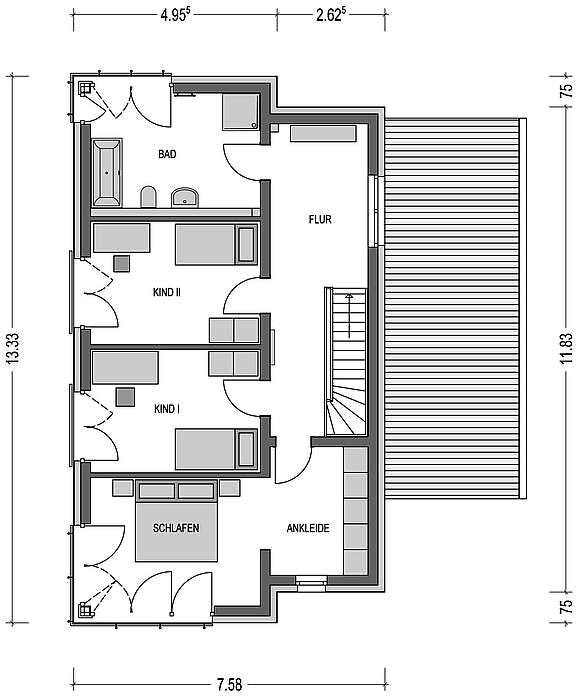 Massivhaus Cirro K10 von Heinz von Heiden Schlüsselfertig ab 419511€, Pultdachhaus Grundriss 2