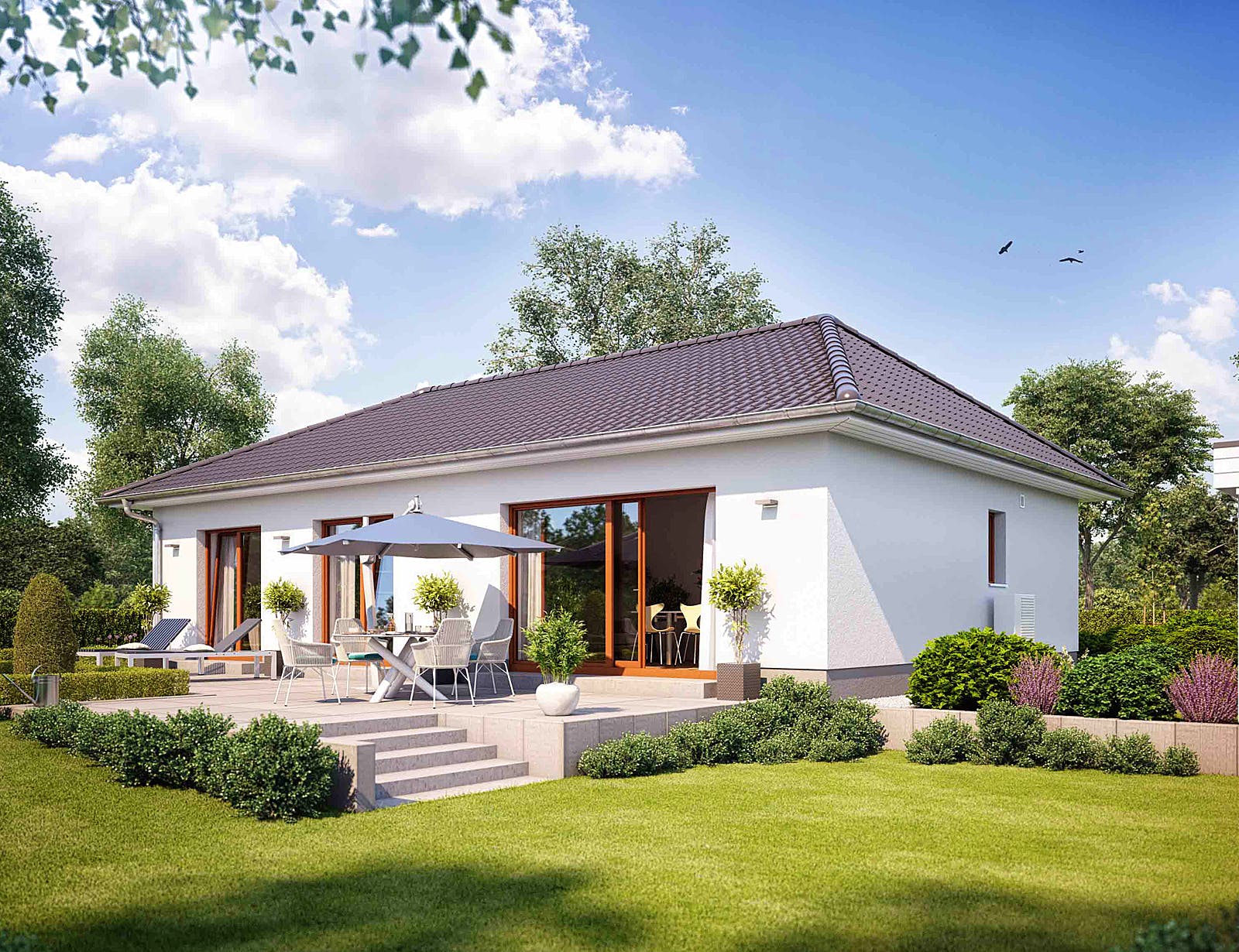 Massivhaus Cumulus 560 von Heinz von Heiden Schlüsselfertig ab 232776.125€, Bungalow Außenansicht 1