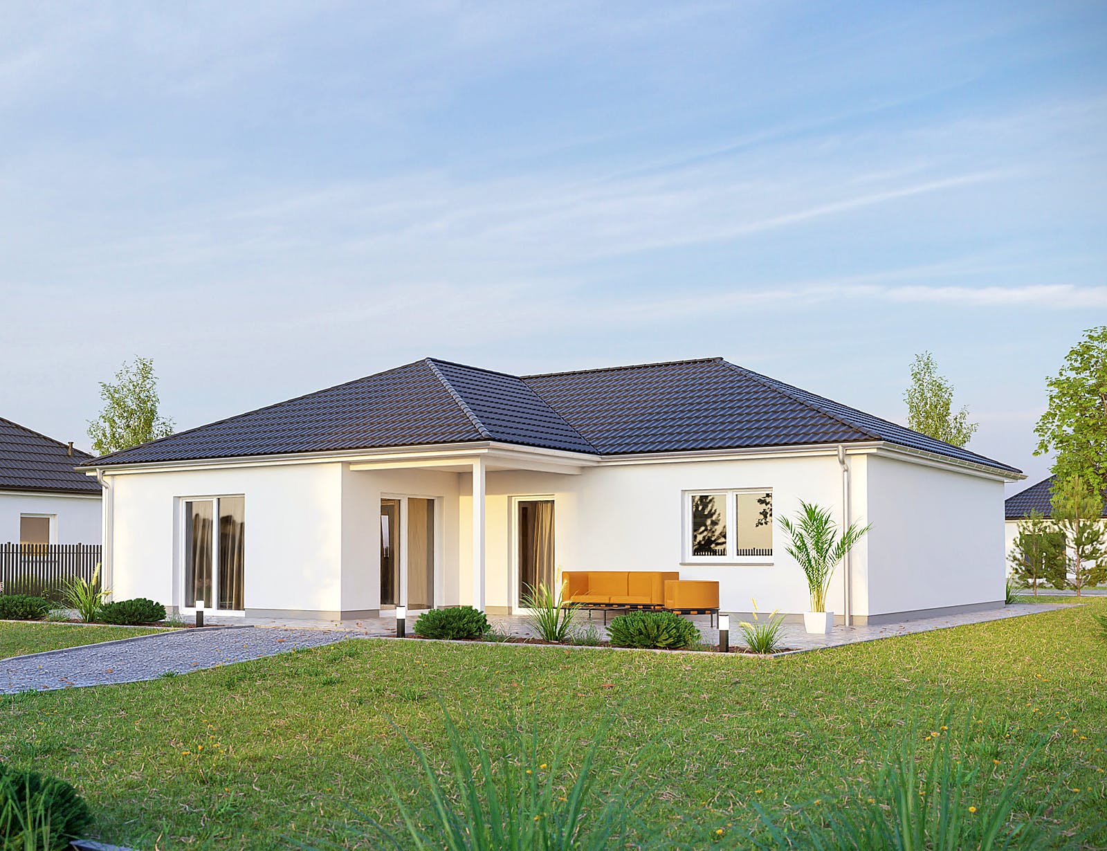 Massivhaus Cumulus 670 von Heinz von Heiden Schlüsselfertig ab 273951.125€, Bungalow Außenansicht 1