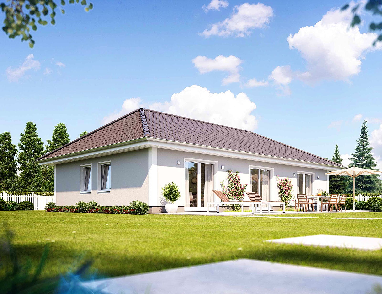 Massivhaus Cumulus 760 von Heinz von Heiden Schlüsselfertig ab 239238.875€, Bungalow Außenansicht 1