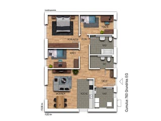 Massivhaus Cumulus 760 von Heinz von Heiden Zentrale Schlüsselfertig ab 249603.6€, Bungalow Grundriss 1