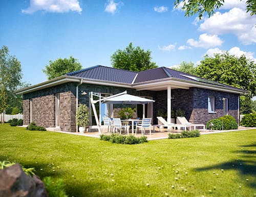 Massivhaus Cumulus 770 von Heinz von Heiden Zentrale Schlüsselfertig ab 300541€, Bungalow Außenansicht 1