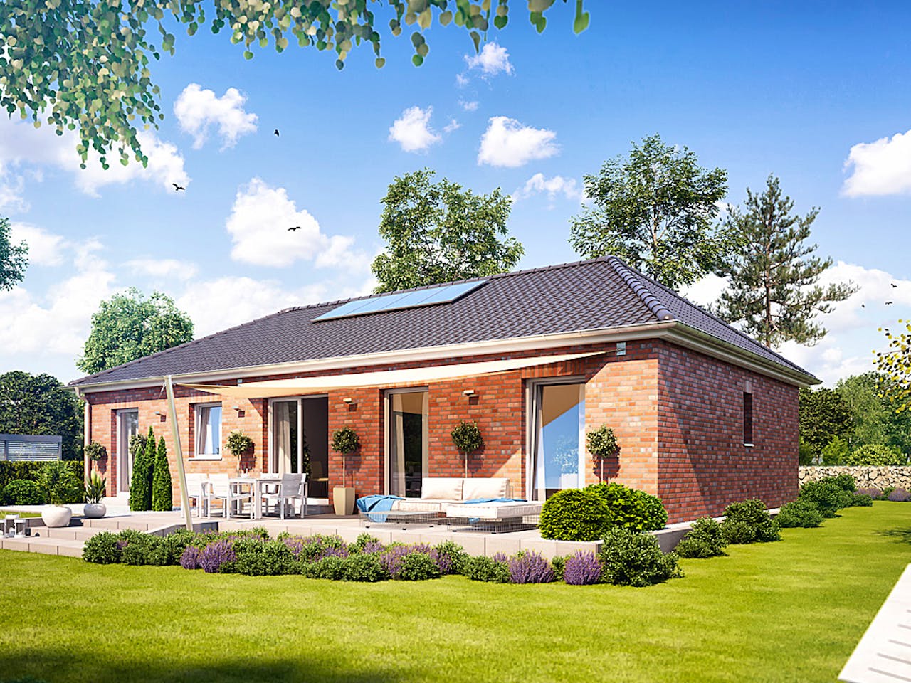 Massivhaus Cumulus 780 von Heinz von Heiden Zentrale Schlüsselfertig ab 266301.2€, Bungalow Außenansicht 1