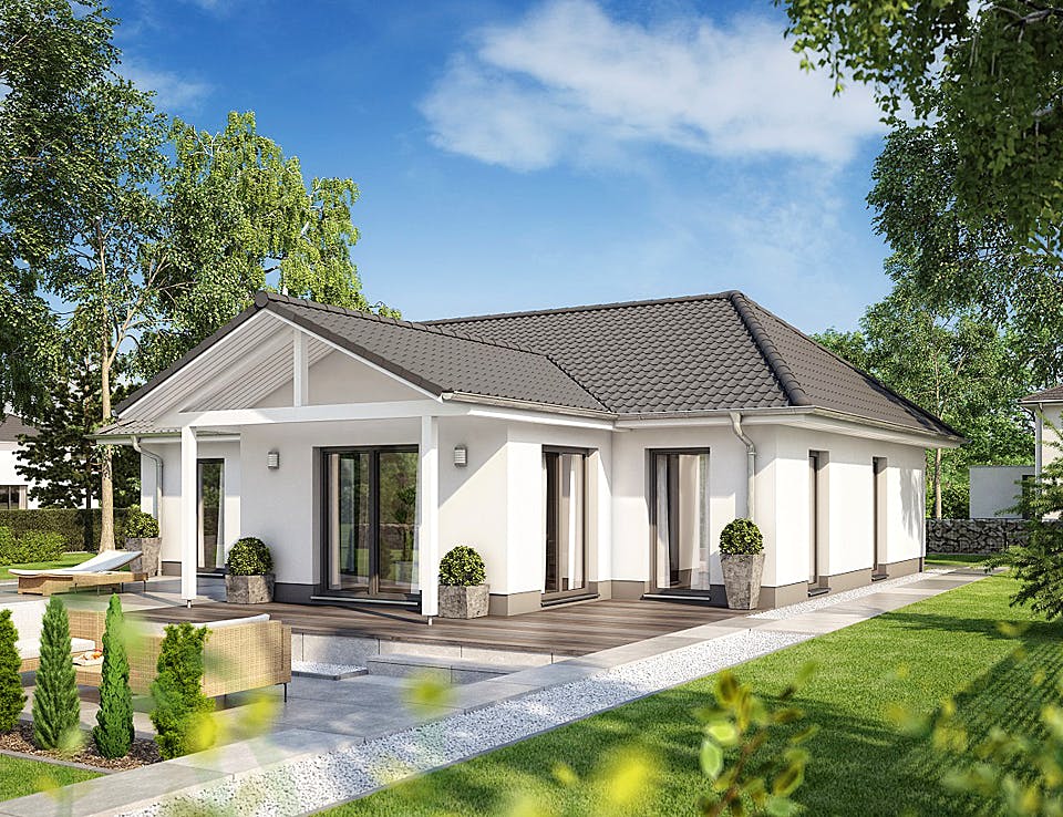 Massivhaus Cumulus 980 von Heinz von Heiden Schlüsselfertig ab 270968.375€, Bungalow Außenansicht 1