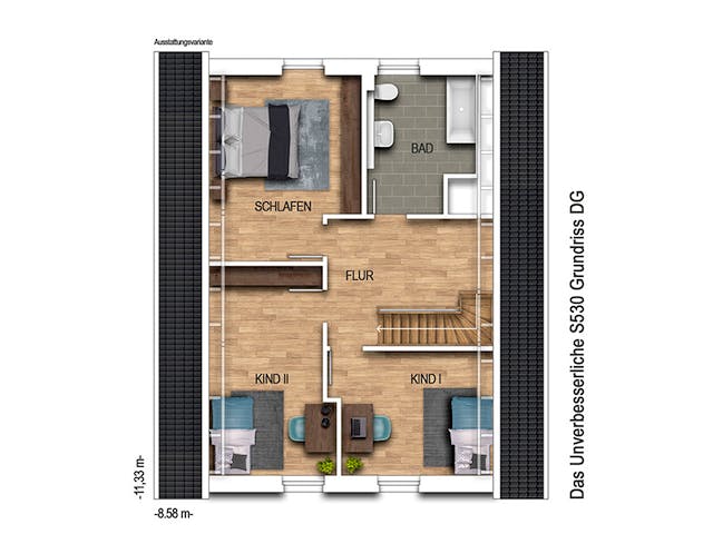 Massivhaus Das Unverbesserliche S530 von Heinz von Heiden Schlüsselfertig ab 217995.25€, Satteldach-Klassiker Grundriss 2