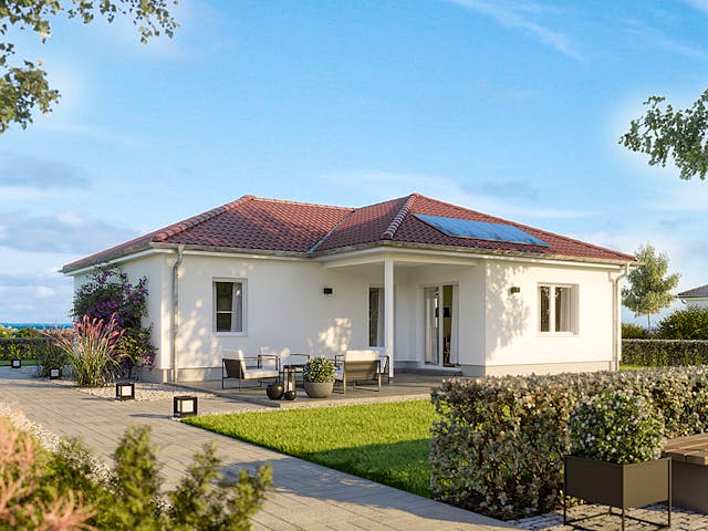 Massivhaus Der Unverbesserliche B540 von Heinz von Heiden Zentrale Schlüsselfertig ab 213884€, Bungalow Außenansicht 1 Massivhaus Der Unverbesserliche B540 von Heinz von Heiden Zentrale Schlüsselfertig ab 213884€, Bungalow Außenansicht 1