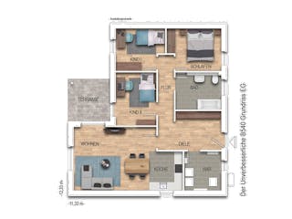 Massivhaus Der Unverbesserliche B540 von Heinz von Heiden Zentrale Schlüsselfertig ab 204767.3€, Bungalow Grundriss 1