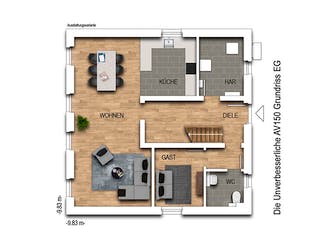 Massivhaus Die Unverbesserliche V150 von Heinz von Heiden Zentrale Schlüsselfertig ab 253616.6€, Stadtvilla Grundriss 1