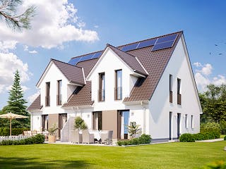 Massivhaus Doppelhaus S362 von Heinz von Heiden Zentrale Schlüsselfertig ab 271330.3€, Satteldach-Klassiker Außenansicht 1