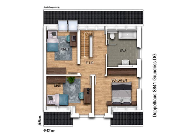 Massivhaus Doppelhaus S841 von Heinz von Heiden Schlüsselfertig ab 272108€, Satteldach-Klassiker Grundriss 2