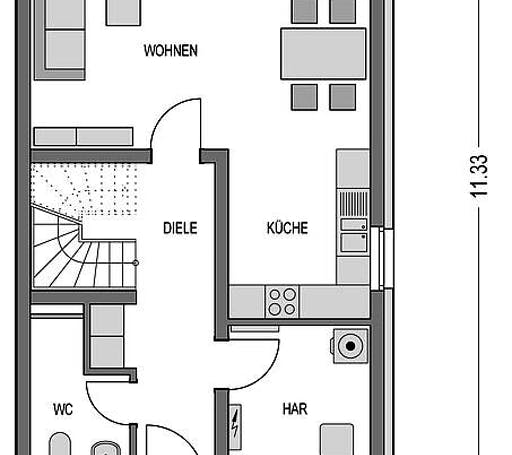 Massivhaus Doppelhaus F 452 von Heinz von Heiden Schlüsselfertig ab 339228.625€, Cubushaus Grundriss 1