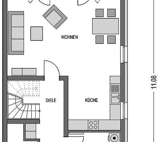 Massivhaus Doppelhaus F 550 von Heinz von Heiden Schlüsselfertig ab 275889.0€, Cubushaus Grundriss 1
