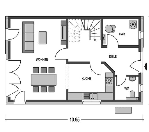 Massivhaus Doppelhaus Z 550 von Heinz von Heiden Schlüsselfertig ab 267026.5€, Stadtvilla Grundriss 1