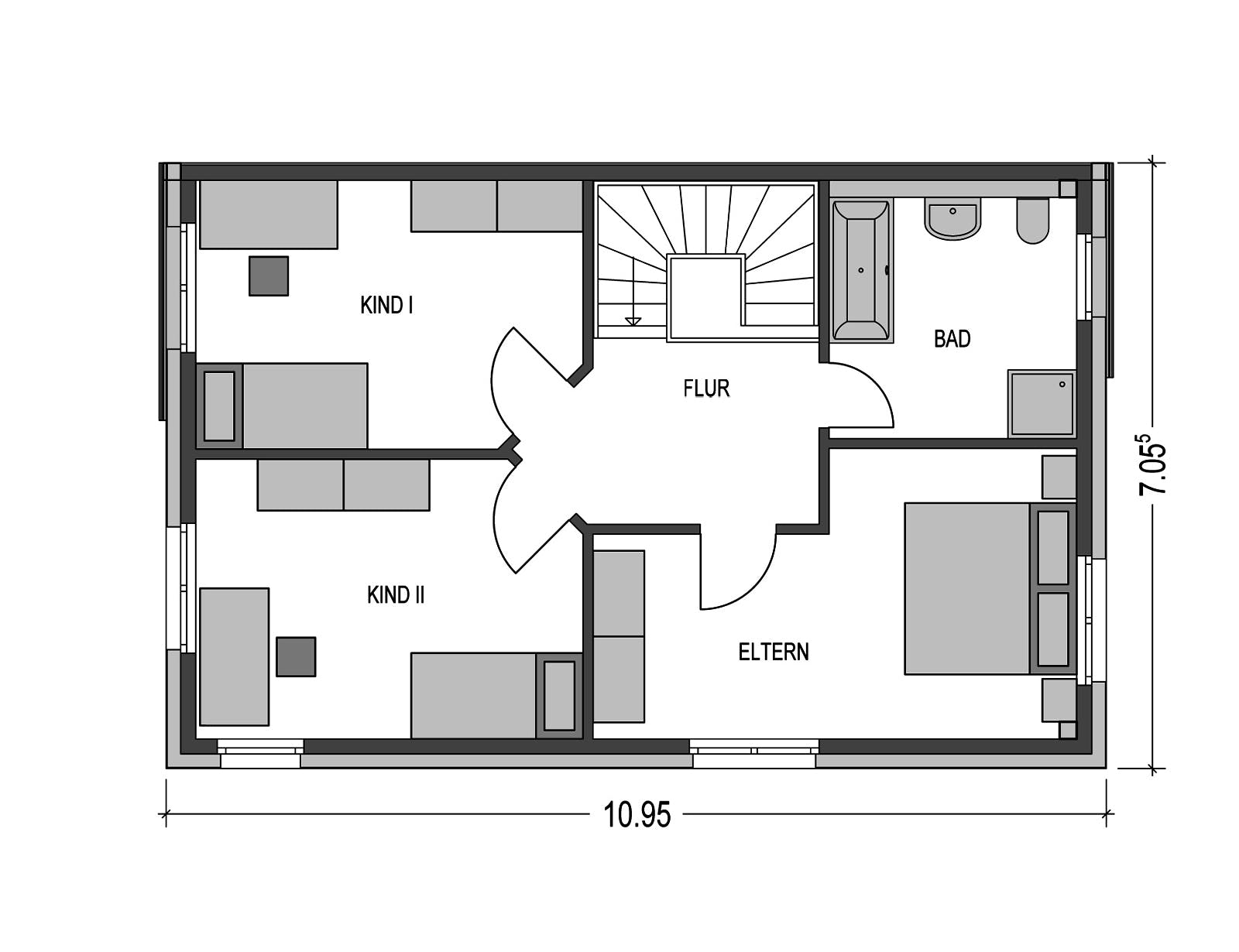 Massivhaus Doppelhaus Z550 (out) von Heinz von Heiden, Stadtvilla Grundriss 2