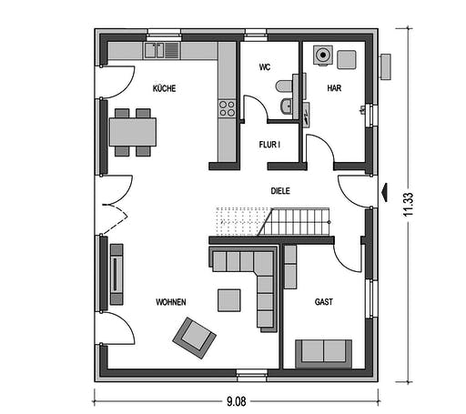 HvH - Effizienzhaus C63 Floorplan 1