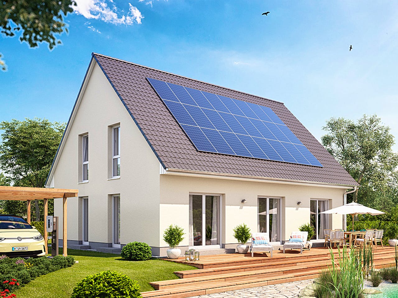 Massivhaus Alto 74K von Heinz von Heiden Zentrale Schlüsselfertig ab 375554.1€, Satteldach-Klassiker Außenansicht 1