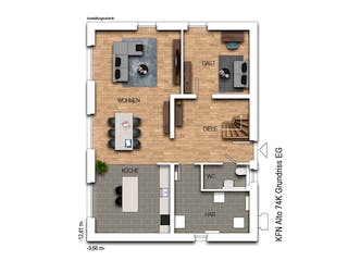 Massivhaus Alto 74K von Heinz von Heiden Zentrale Schlüsselfertig ab 375554.1€, Satteldach-Klassiker Grundriss 1