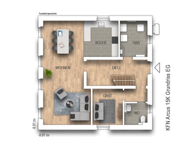 Massivhaus Arcus 15K von Heinz von Heiden Zentrale Schlüsselfertig ab 384171€, Stadtvilla Grundriss 1 Massivhaus Arcus 15K von Heinz von Heiden Zentrale Schlüsselfertig ab 384171€, Stadtvilla Grundriss 1